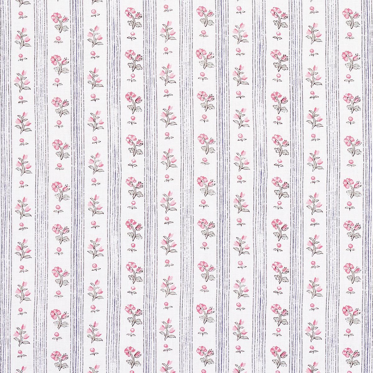 SCHUMACHER NEW OLD-FASHIONED CABANON STRIPE PRINTS PRINTS ROSE - 175965