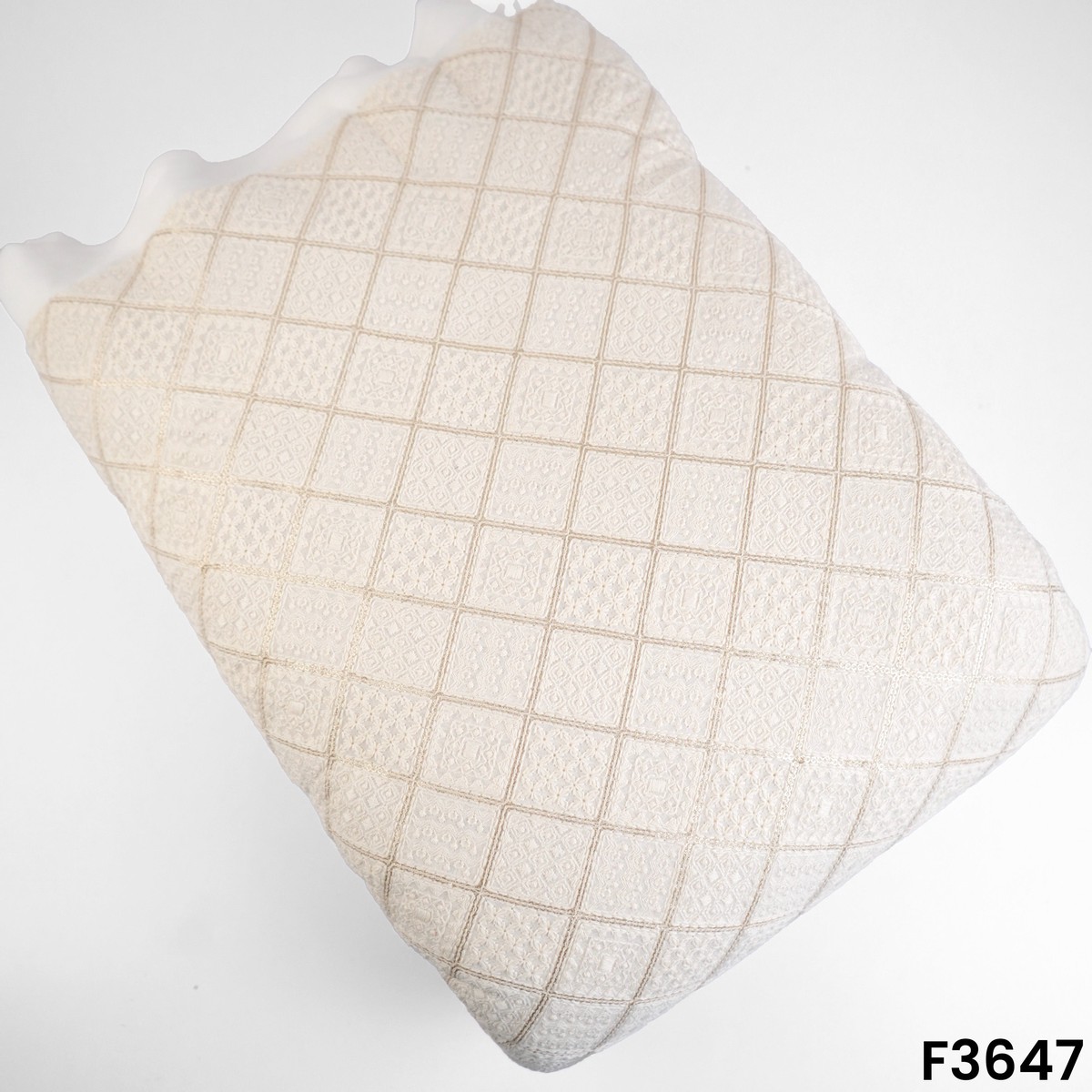 Dyeable Thread Sequins Embroidered Georgette Fabric-F3647