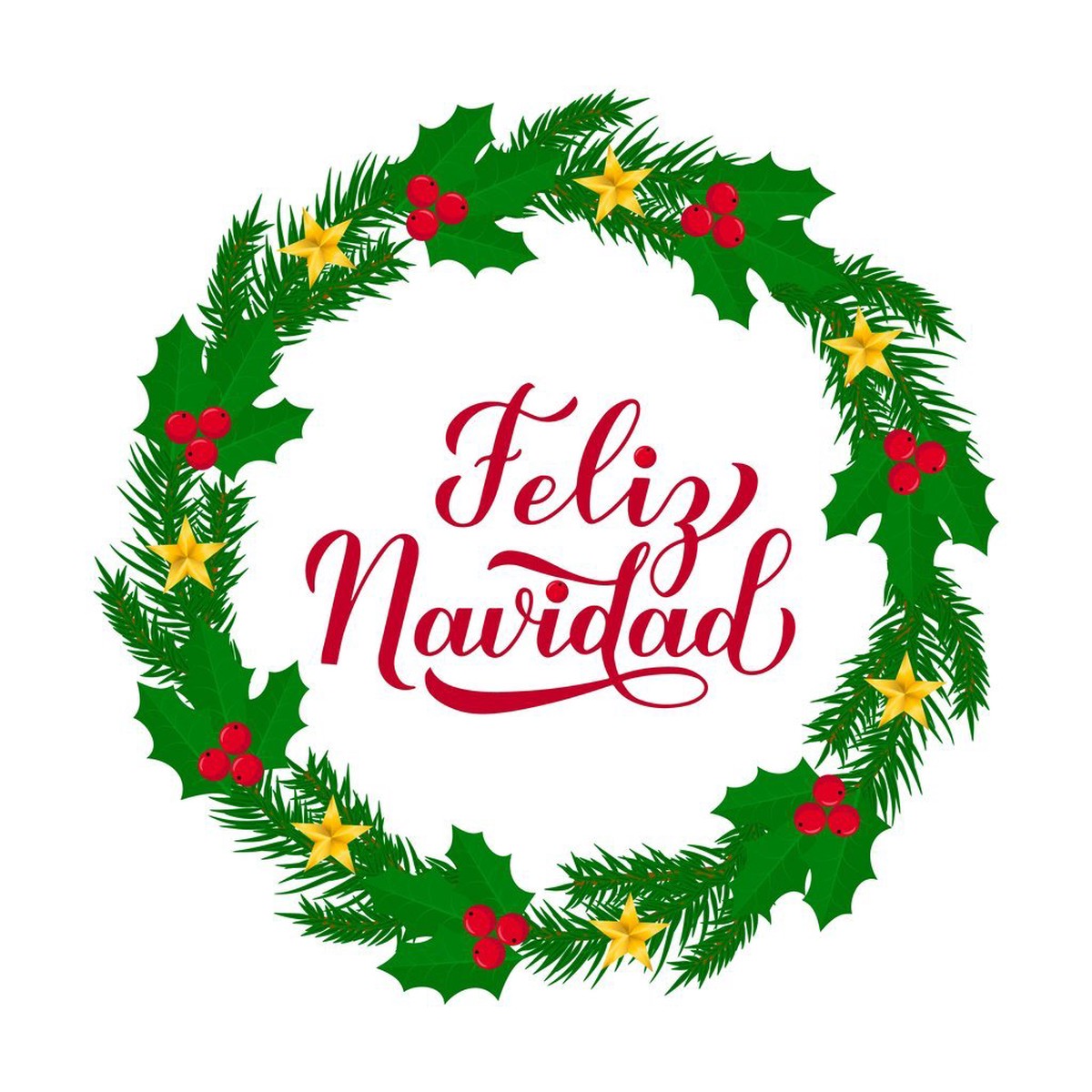 Feliz Navidad Wreath Fabric Panel