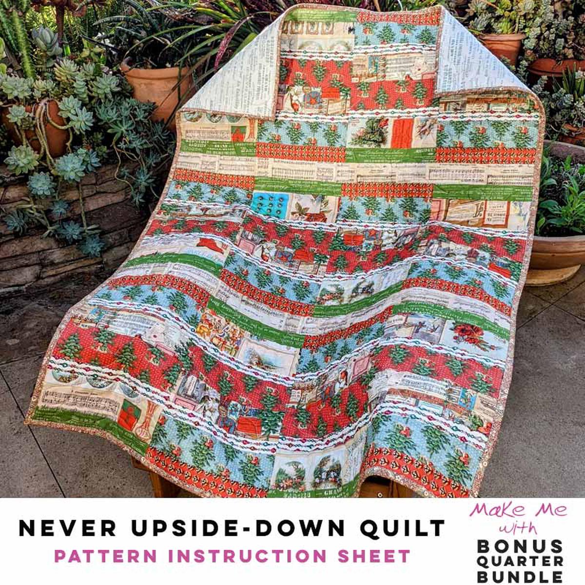 Never Upside-Down Quilt - 8-Piece Bonus Quarter Bundle Pattern