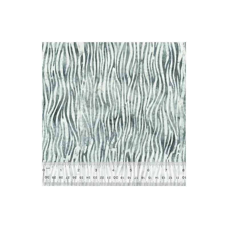 Noir Baliscapes 2547Q-X Grey Zebra Stripe Batik Cotton