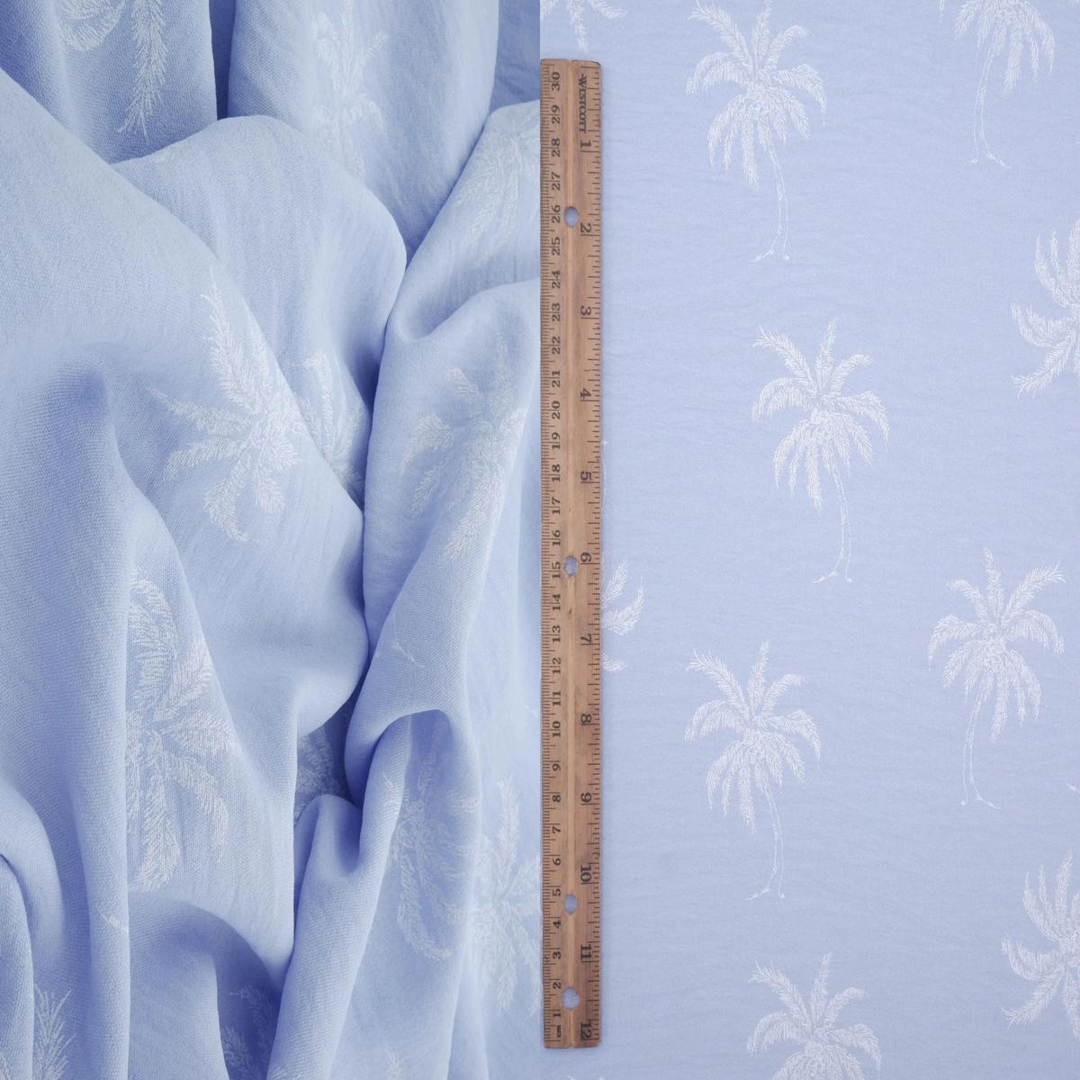 Palm Tree Cey Airflow Puff Print Woven Fabric - CEYP-MS11625 - BLUE LT.
