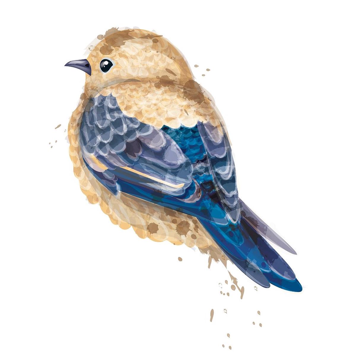 Small Finch Fabric Panel - Tan