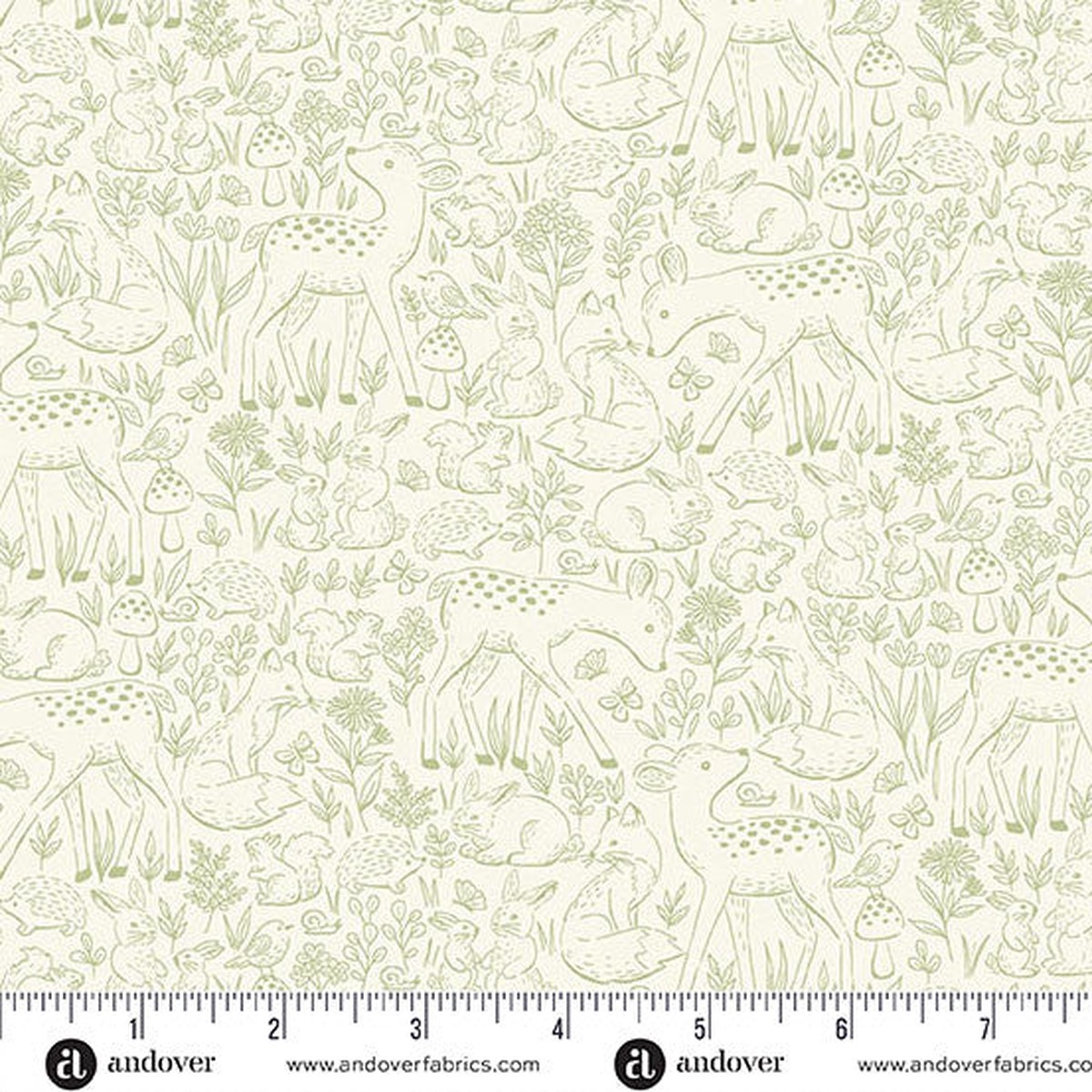 Andover/Makower Little Ones MU194 G Green Etched By The Yard