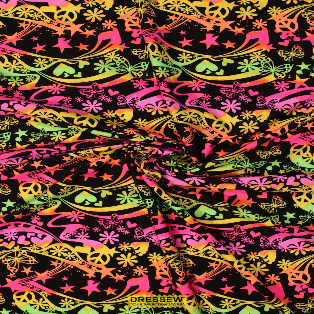 Peace & Love Lycra Black / Pink / Lime
