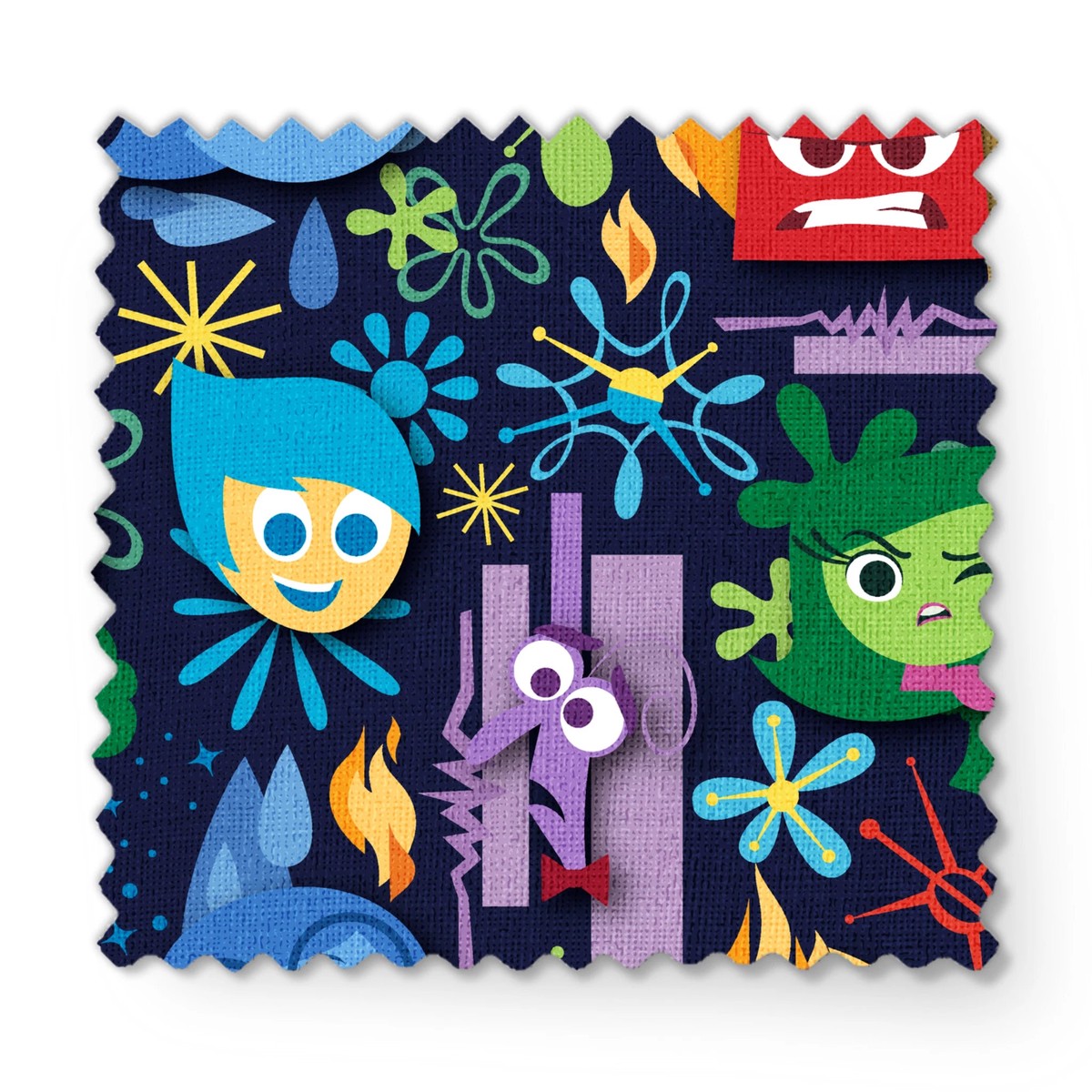 Disney and Pixar's Inside Out Dark Blue Bold Emotions Fabric