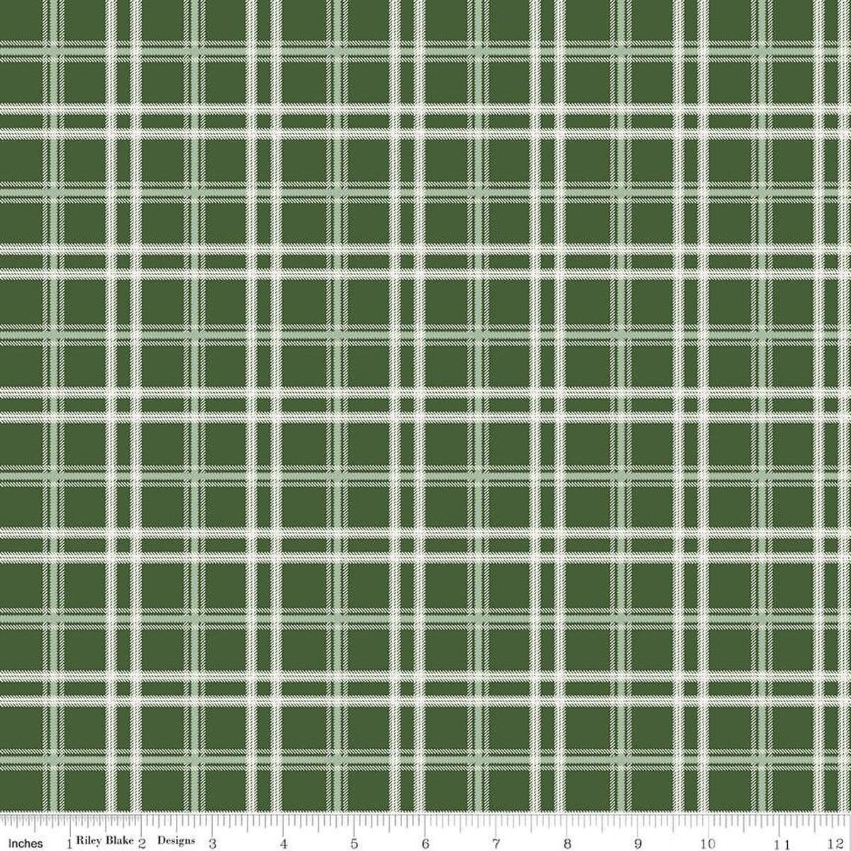Mistletoe & Holly Plaid C16407 Forest - Riley Blake Designs - Lines Multicolored Plaid - Quilting Cotton Fabric