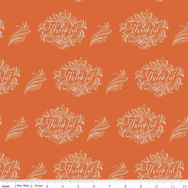 Placemats by Hester and Cook Thankful Orange C13941-ORANGE Cotton Woven Fabric