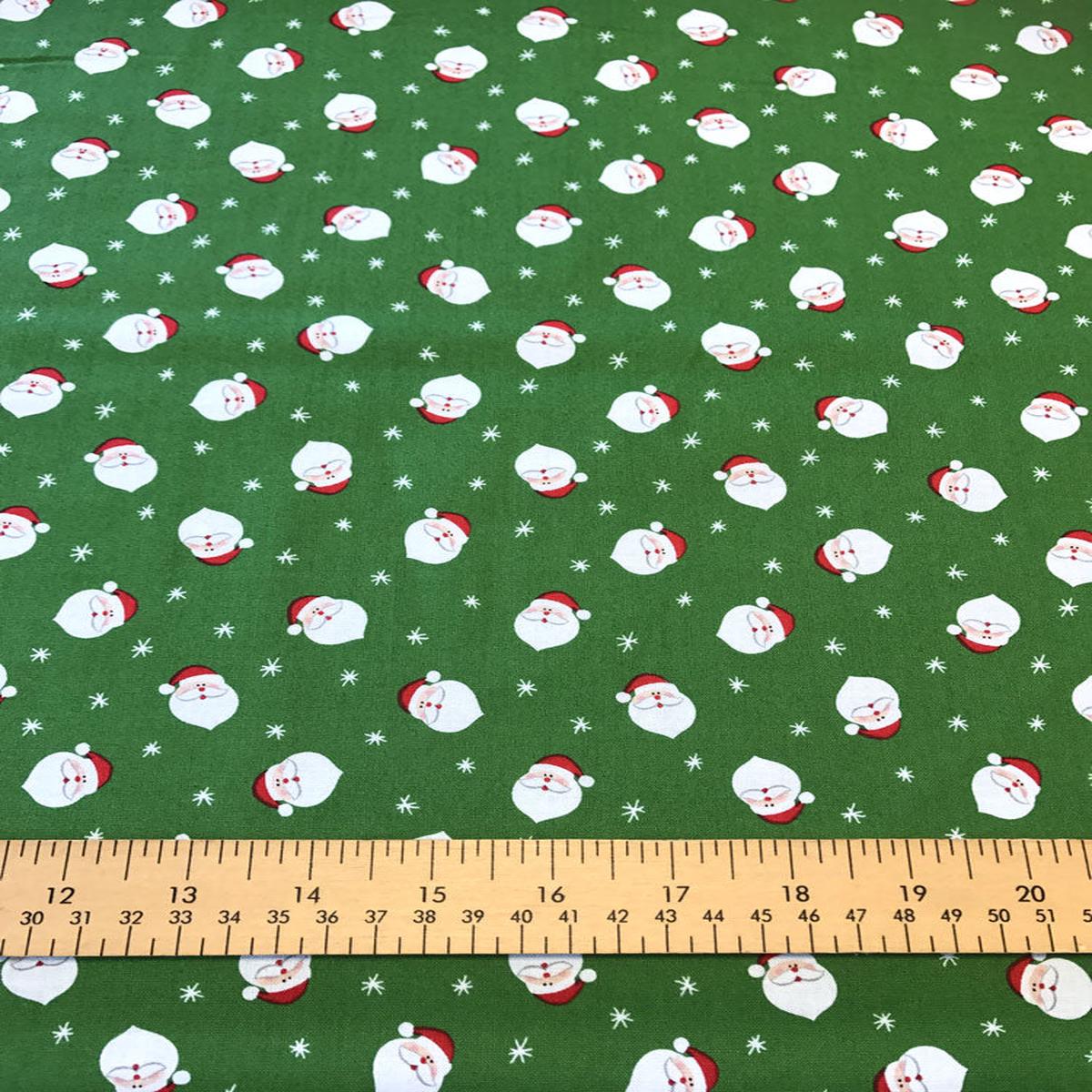 Santa Heads - Novelty Xmas - Green