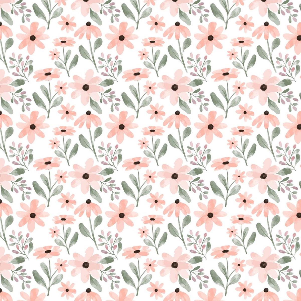 Watercolor Peach Petal Fabric - Pink