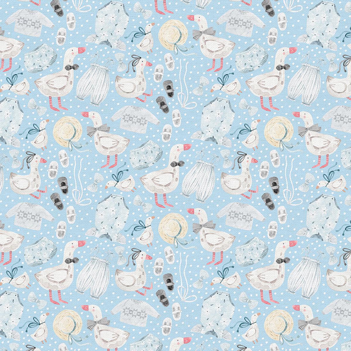 Dress up Duck - Blue - Double Gauze