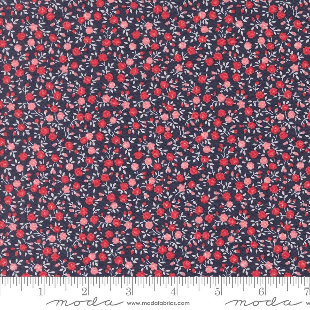 Fabric Moda Navy Bloom Small Floral Summertime by the Quarter Yard 55321-20