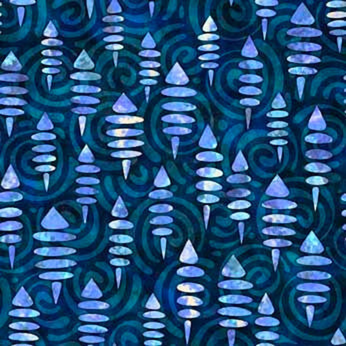 Flamenco - Geo Tops - Blue 44" / 45" Fabric Per Yard