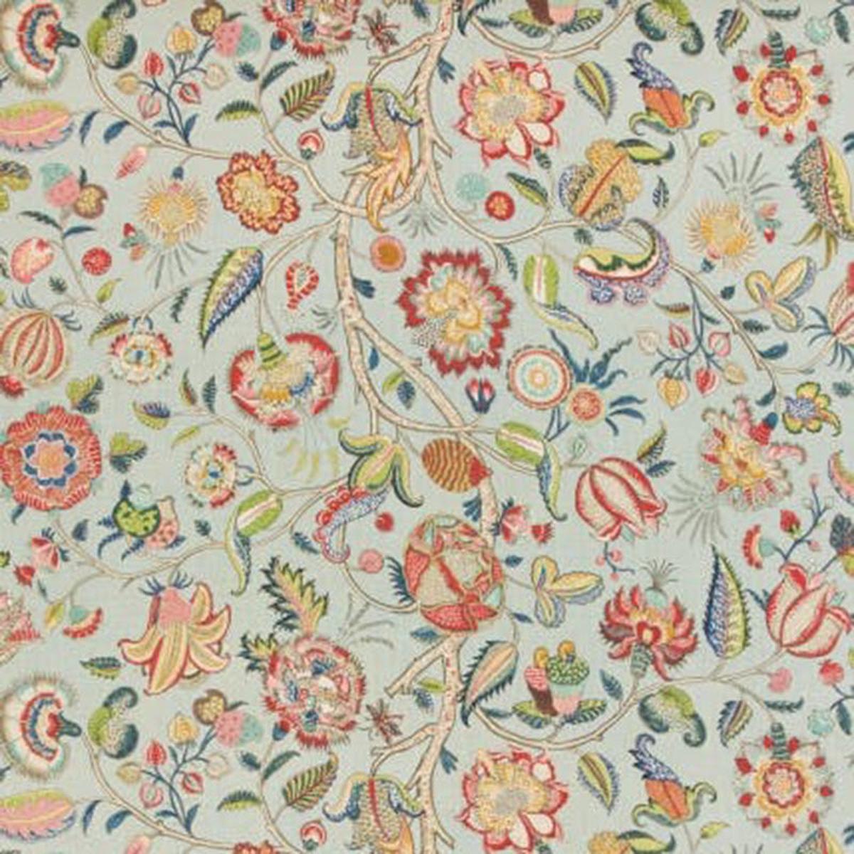 Brunschwig & Fils Aravali Aqua/Rose Fabric 8014106.57.0