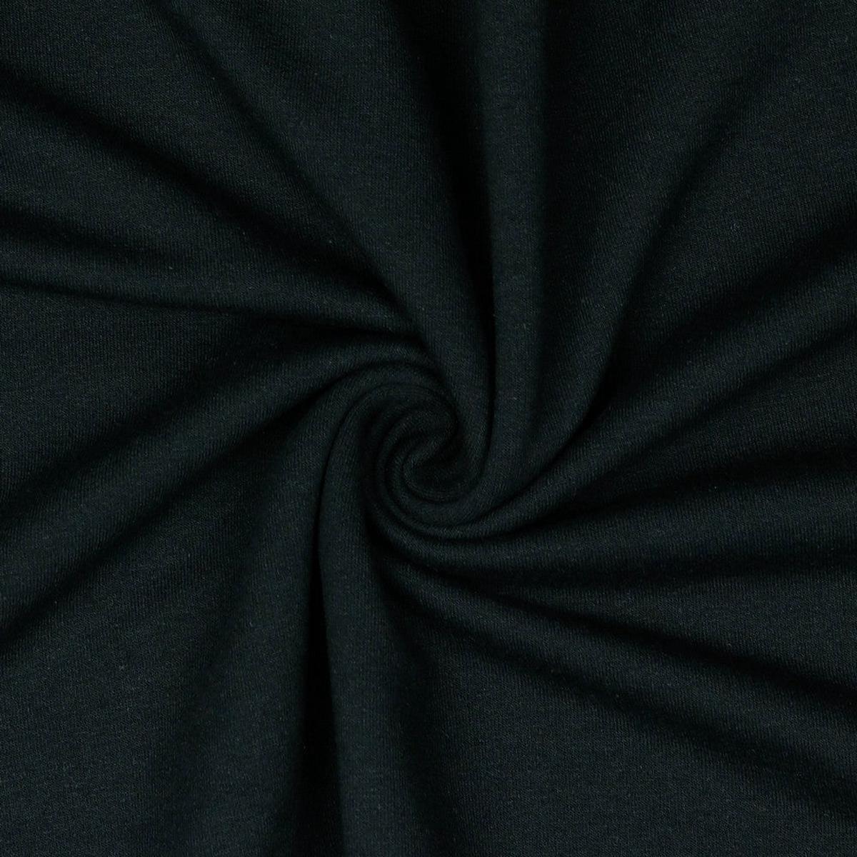 Cotton loop knitwear made from recycled cotton-black 235 g/m