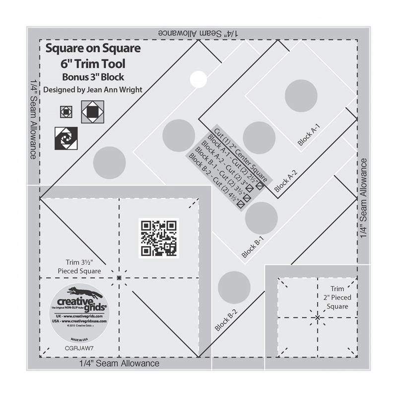 Creative Grids Square on Square 6" Trim Tool Ruler CGRJAW7