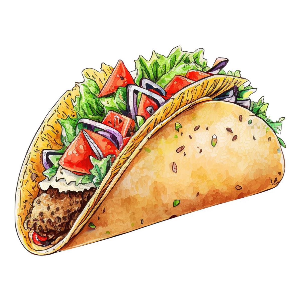Fast Food Taco Fabric Panel
