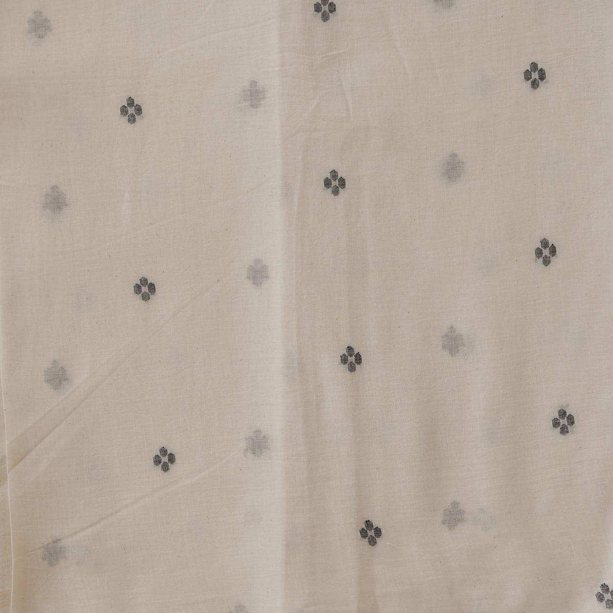 Pure Cotton Jamdani White With Small Flower Motif Woven Fabric