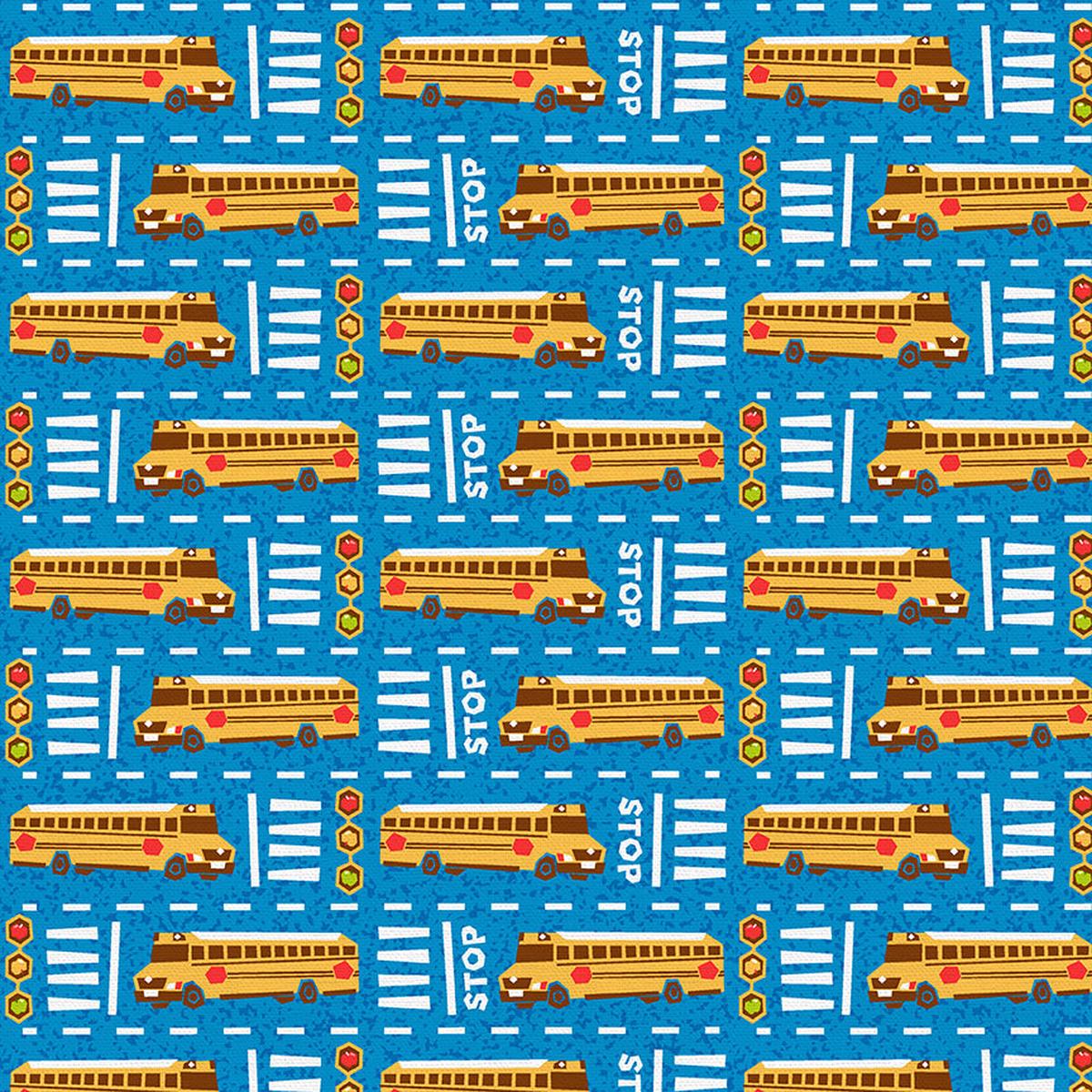 School Buses - Quilting Cotton