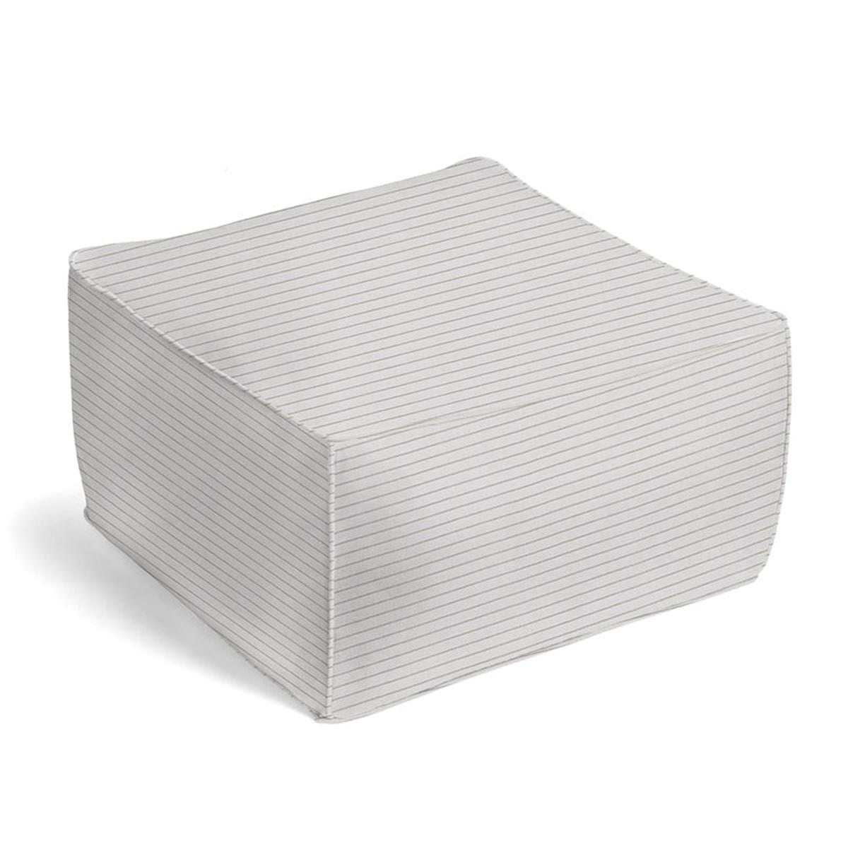 Square Pouf in Sand Dollar Stripes