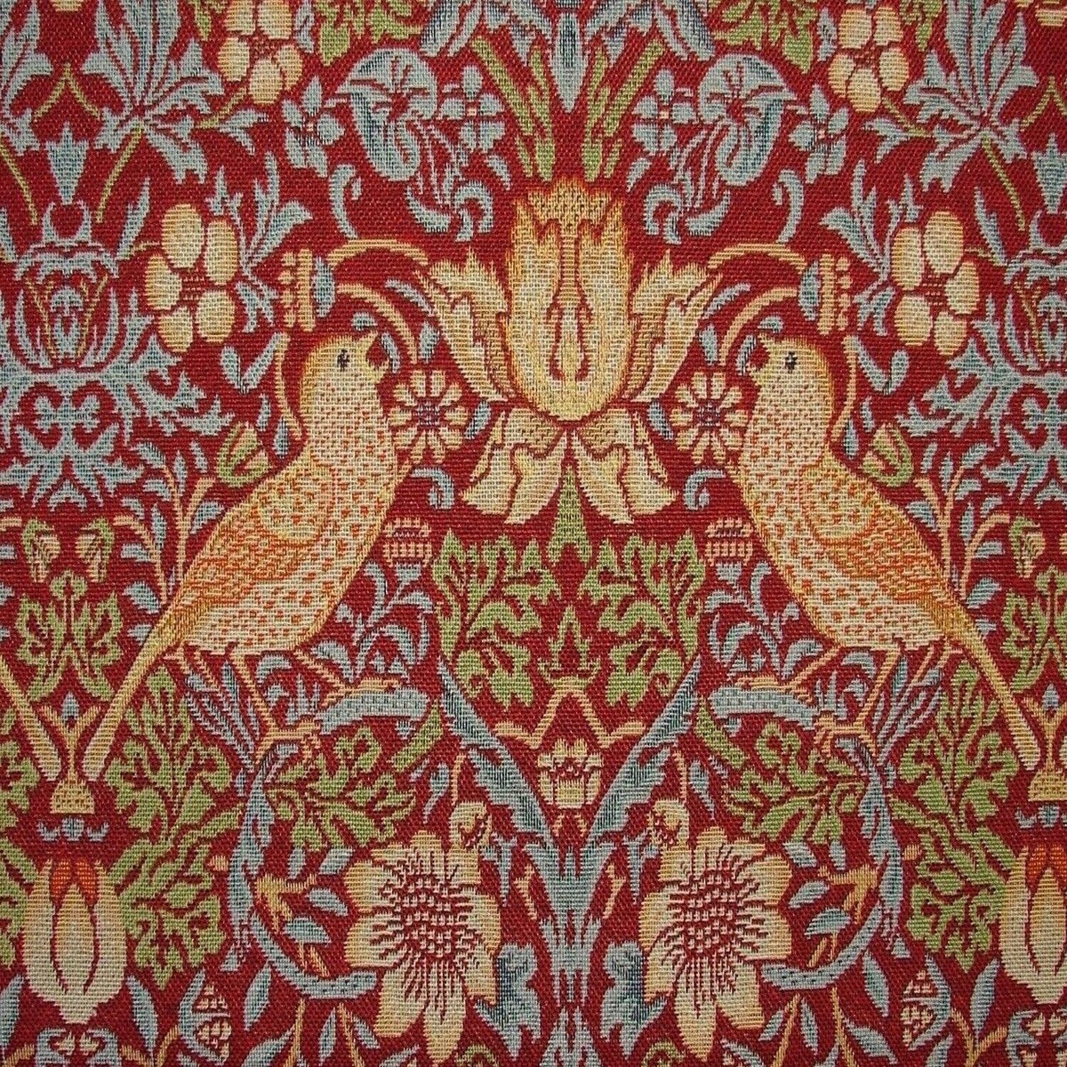 William Morris Tapestry Fabric Strawberry Thief Curtain Upholstery Cushion