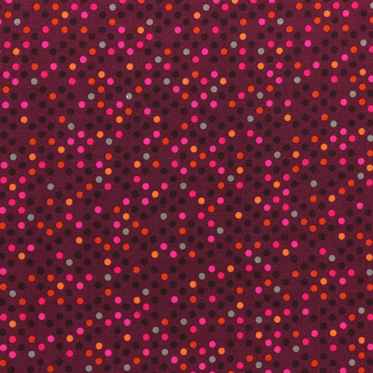 Dazzle Dots 1 Confetti Drop Fabric Collection - Dark Red Multi