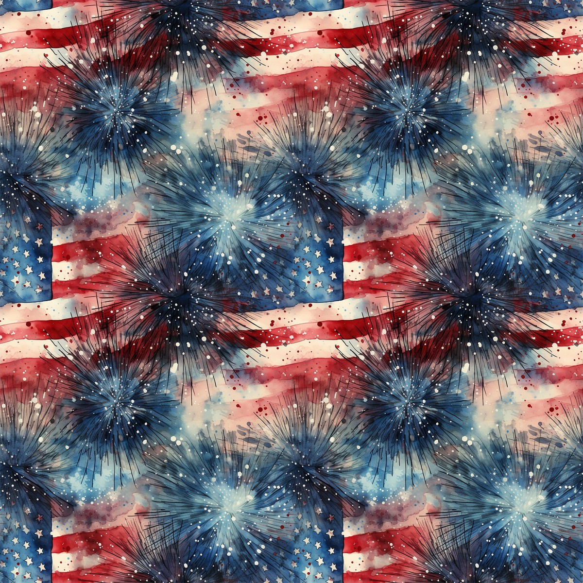 Patriotic Grunge Pattern 9 Quilting Cotton Fabric