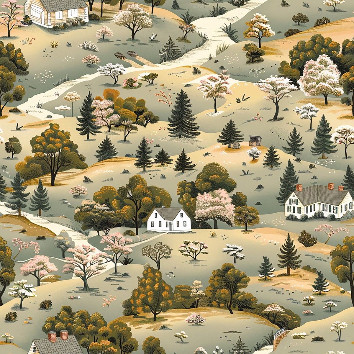 Rolling Hills Pattern 5 Quilting Cotton Fabric