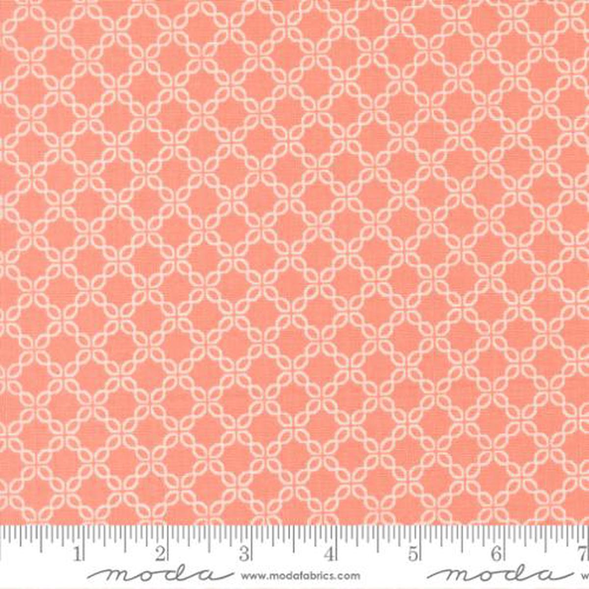 Sunbonnet Coral Lattice Blenders Cotton 44"/45" Fabric Per Yard