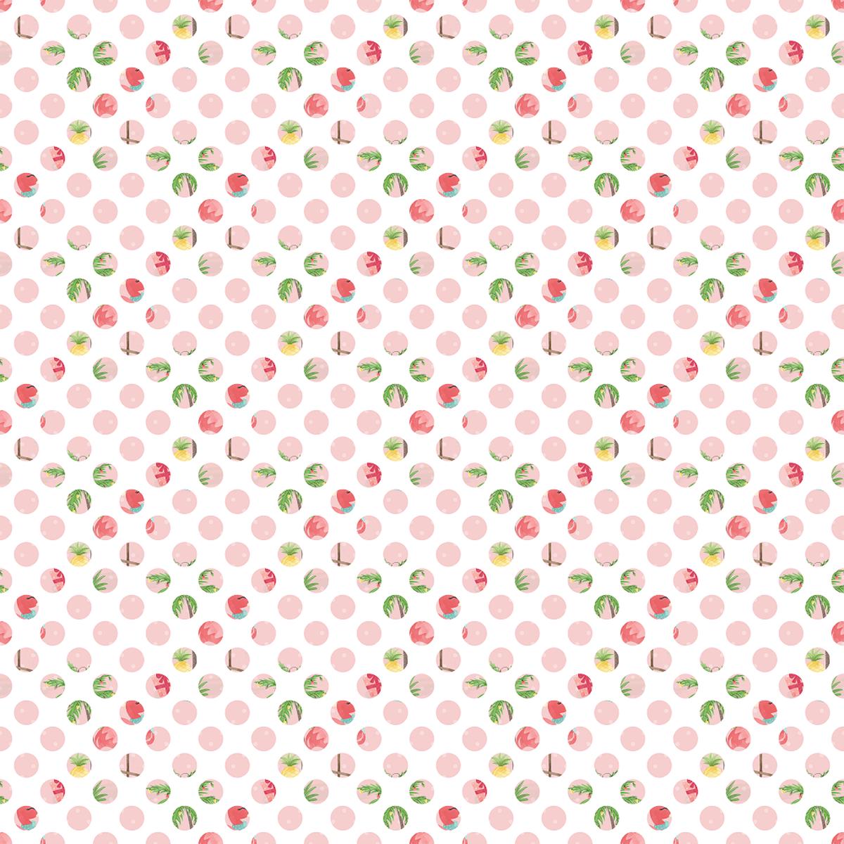 Tropical Christmas Polka Dot Fabric - White