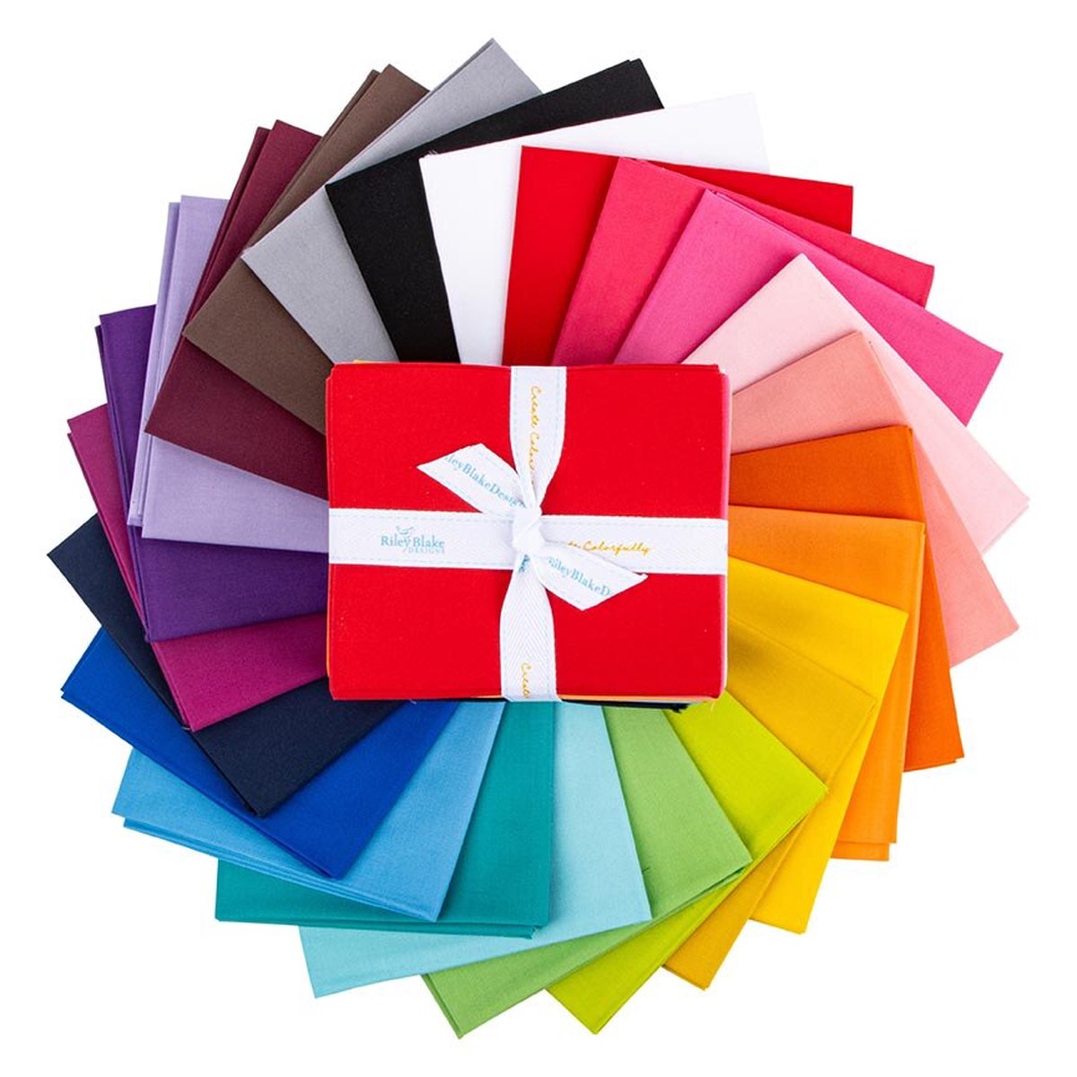 Fabric Riley Blake Confetti Cotton Riley Rainbow 24pc Fat Quarter Bundle FQ-RIL120-24