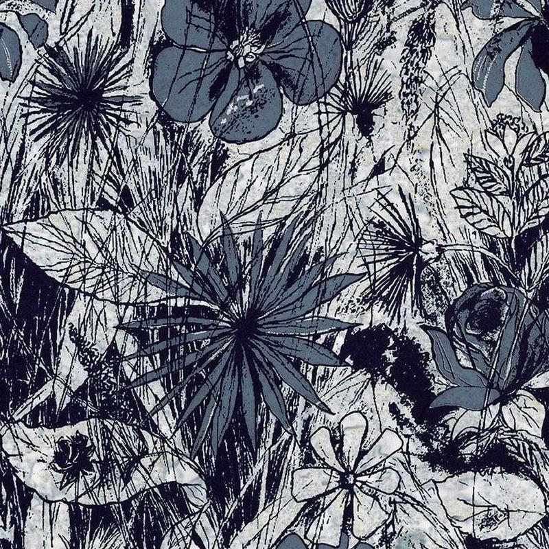 Floral Reflections - Steel Sapphire
