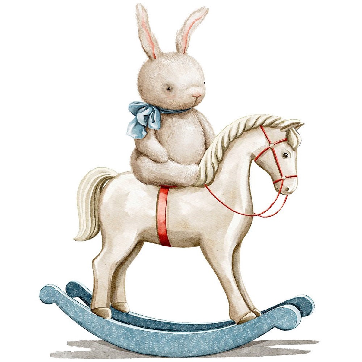 Little Critters Its a Party Toy on Rocking Horse Fabric Panel