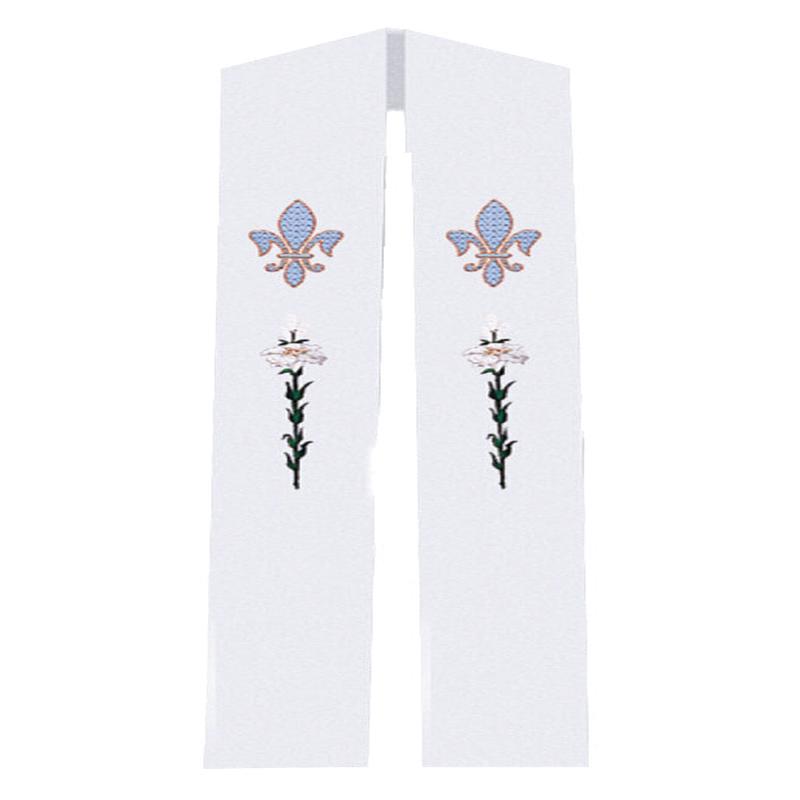 Marian Fleur de Lis Priest Overlay Stole no. 705