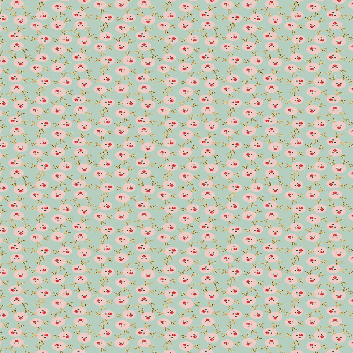 Snow Day Fun Rein In Deer By Yuan Xu For RJR Fabrics Blush