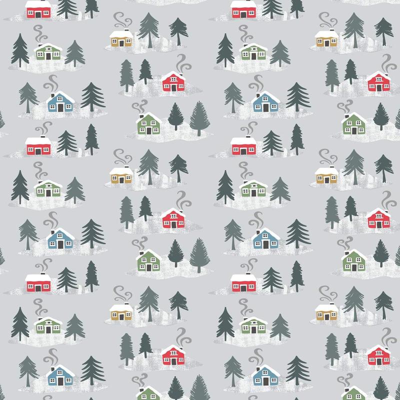 Snow Day Premium Flannel Snow Day Houses By Lewis & Irene Silver