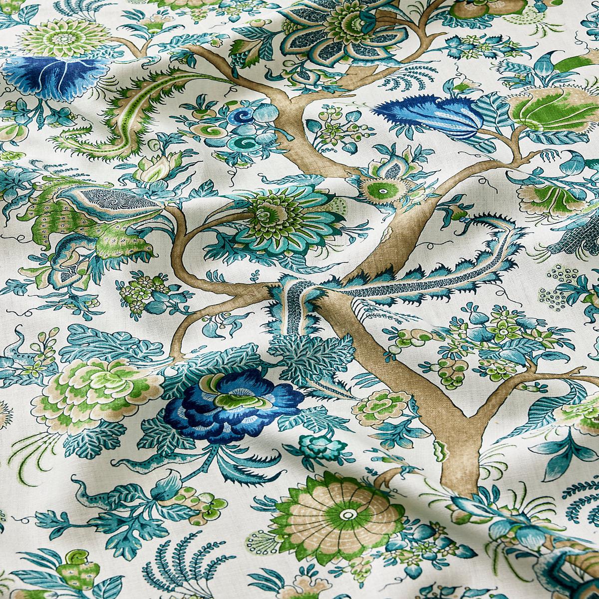 Metropolitan Palampore Print - Aegean by Scalamandre Fabric