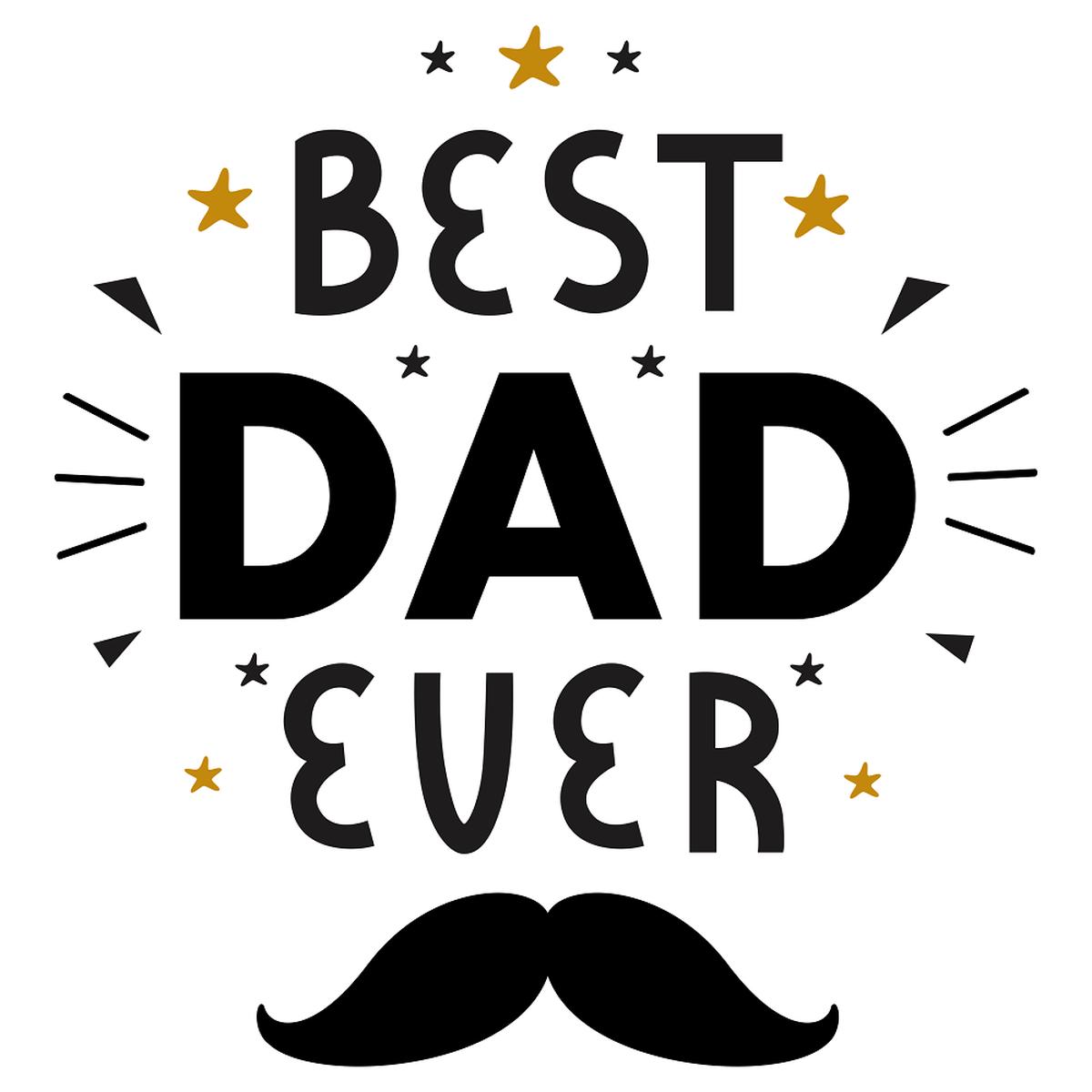 Best Dad Ever Mustache Fabric Panel