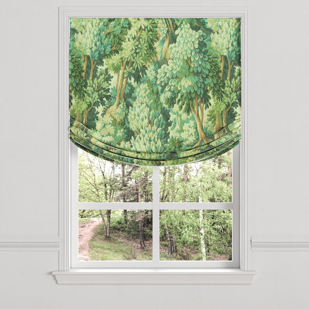 Relaxed Roman Shade in Enchanted Forest - Emerald