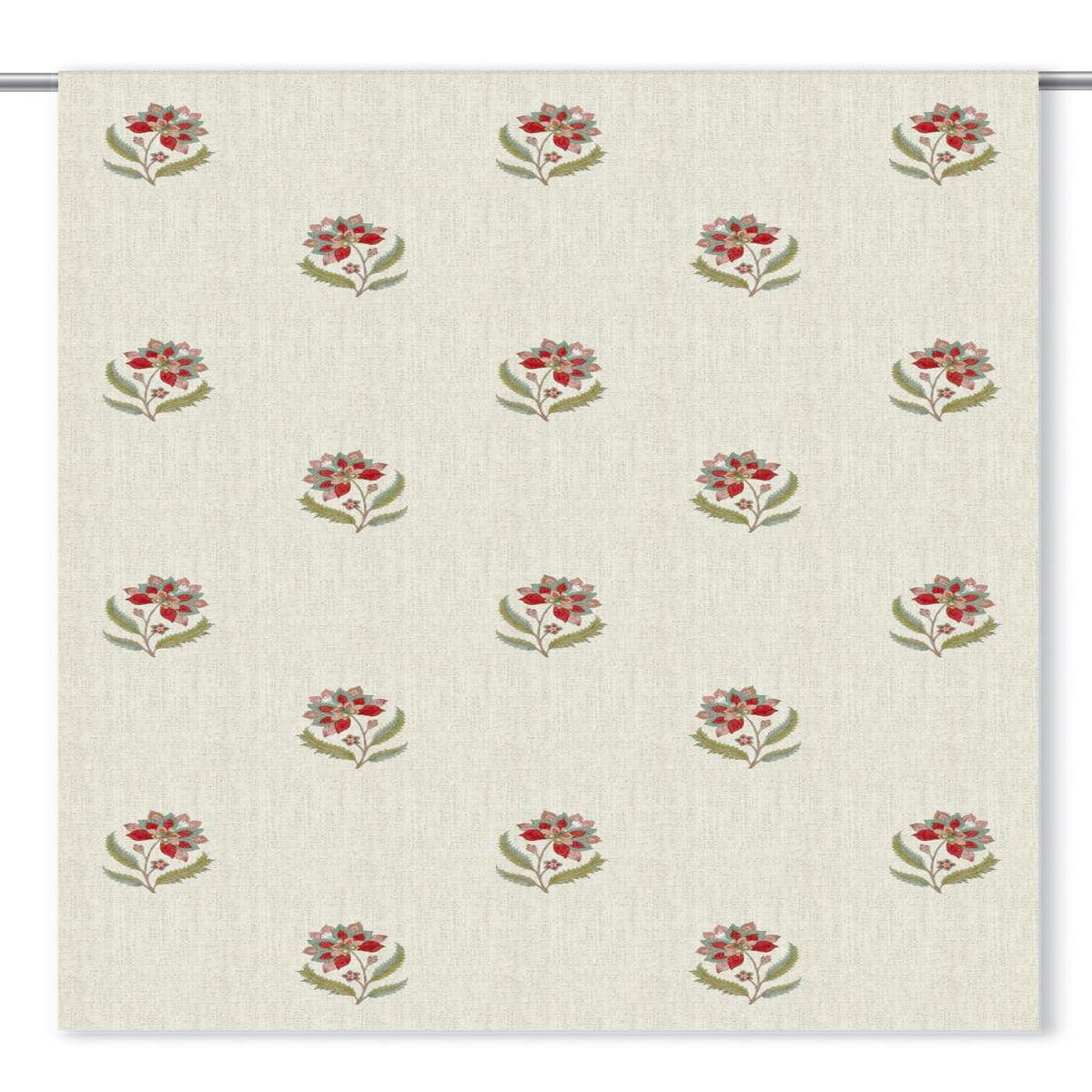 'Afrodita' Fabric by the Yard (Ivory-Beige/ Red/ Pink)