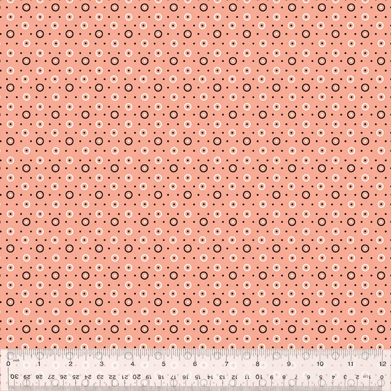 Bonny Denyse Schmidt 53643-8 Coral Dot and Circle Cotton