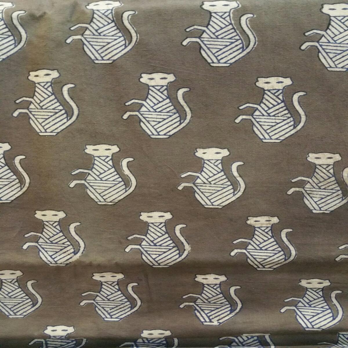 Cat Printed Cotton Fabric - F00028