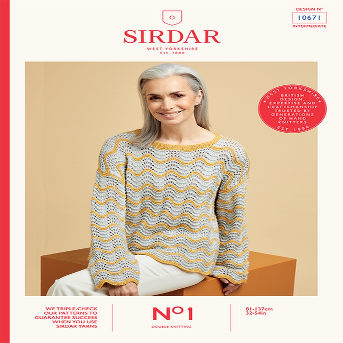 Fan & Feather Stitch Top in Sirdar No 1 DK (10671) - PDF