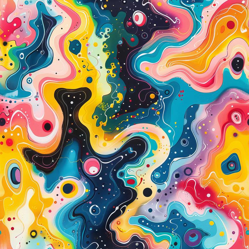 Psychedelic Painting Pattern 4 Quilting Cotton Fabric