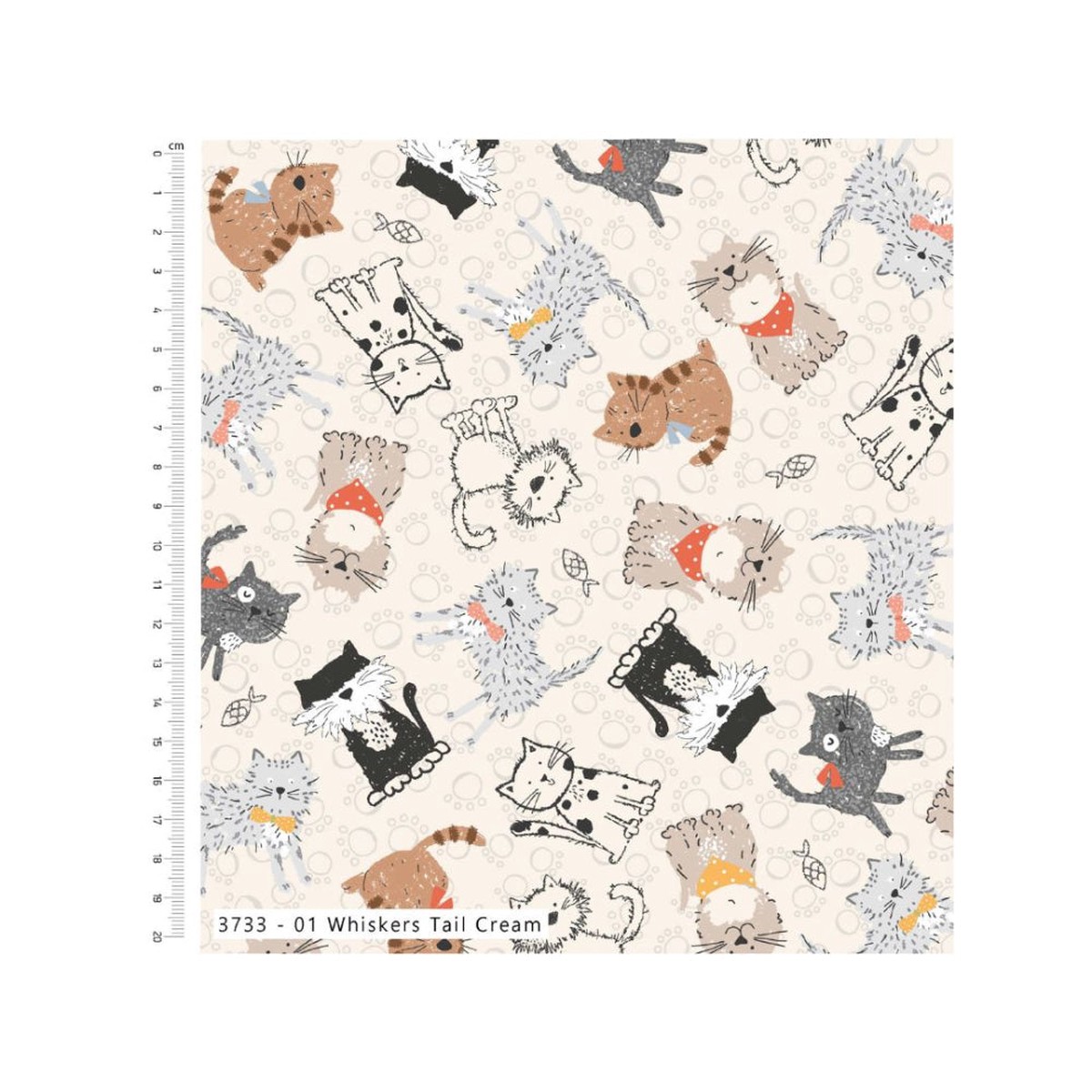 Purrfect Cats 100% Cotton Cat Themed Fabric
