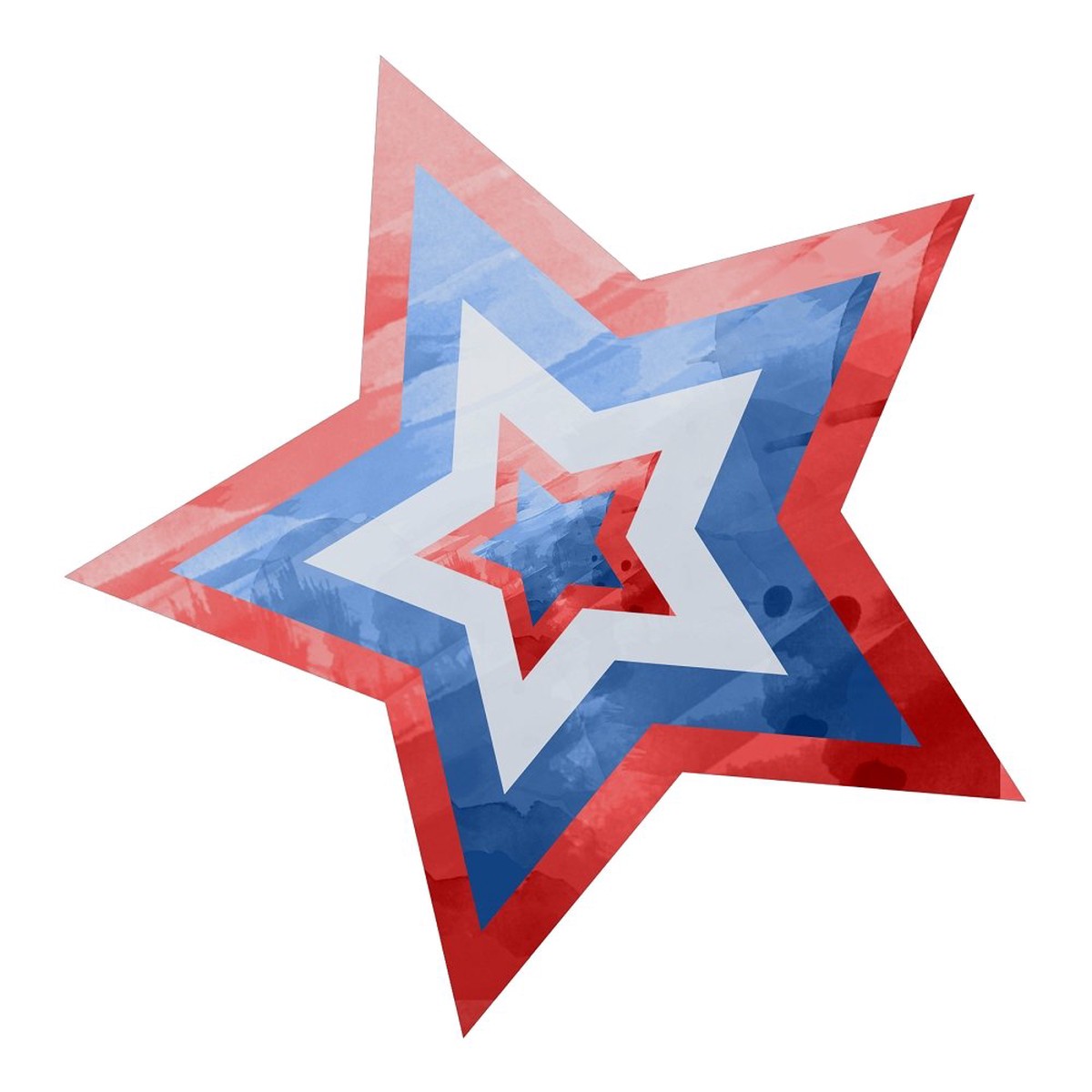 Faded Red White Blue Star Fabric Panel