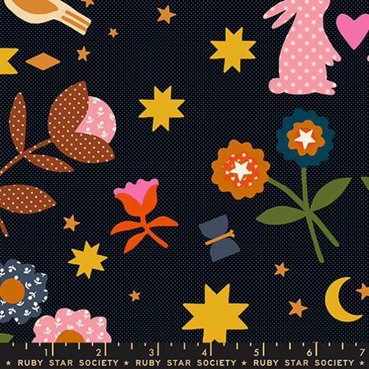 Mystic Fable Novelty Applique in Soft Black -- Mystic Fable by Alexia Abegg -- Ruby Star Society -- Moda Fabrics