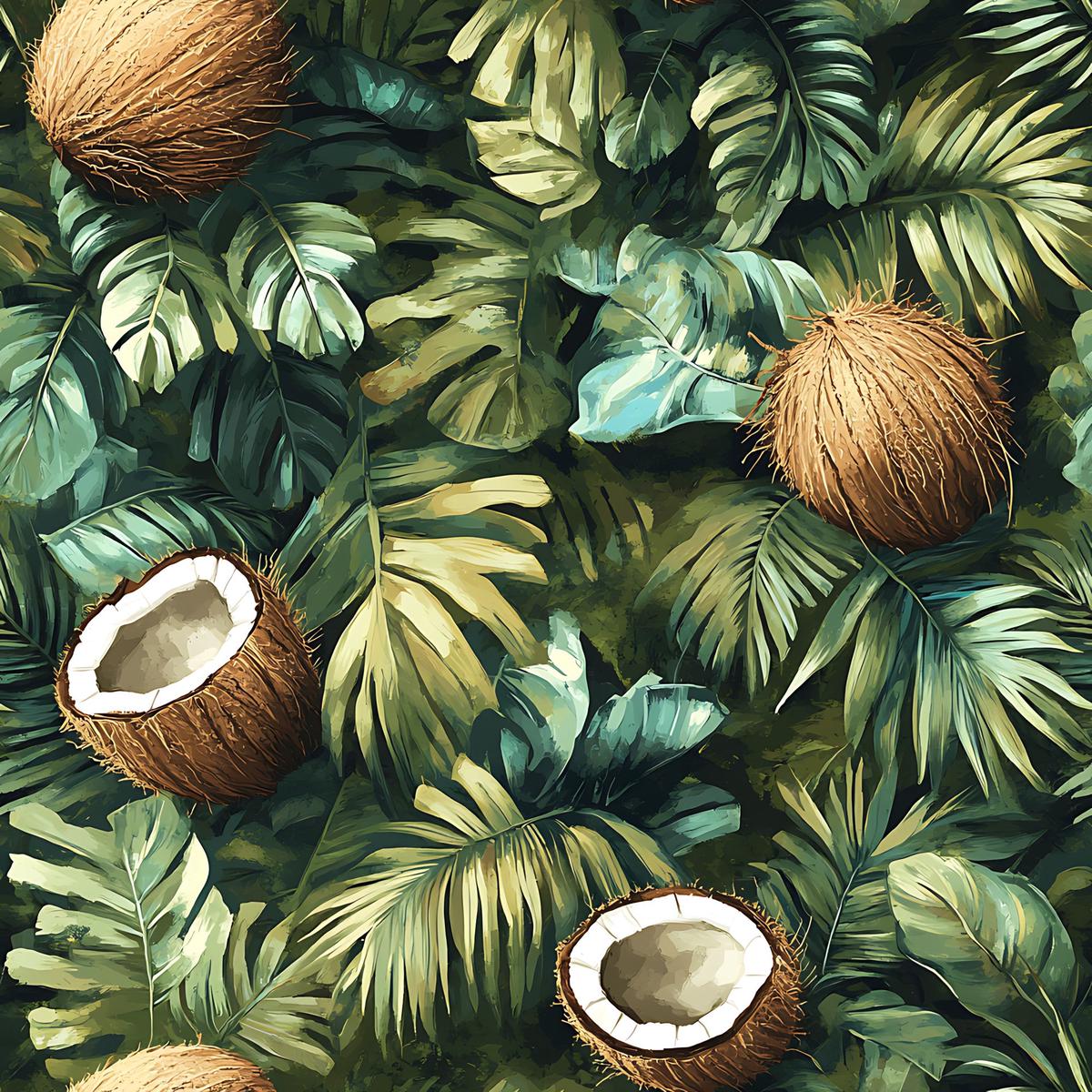Coconut Jungle Leaves Pattern 13 Quilting Cotton Fabric