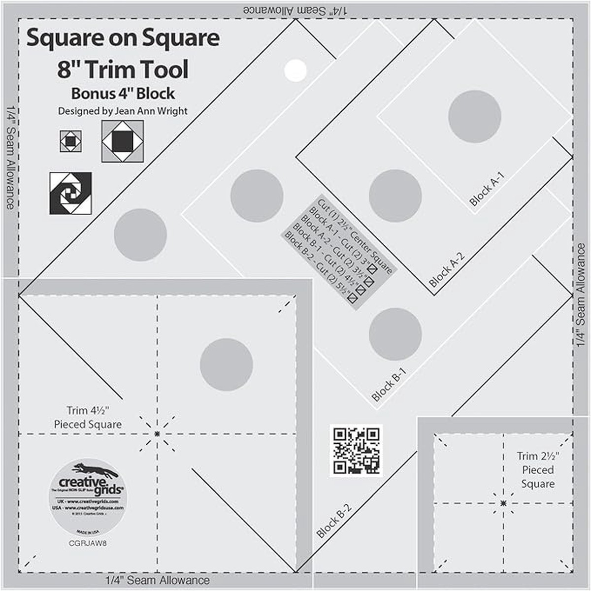Creative Grids - Square on Square 8" Trim Tool