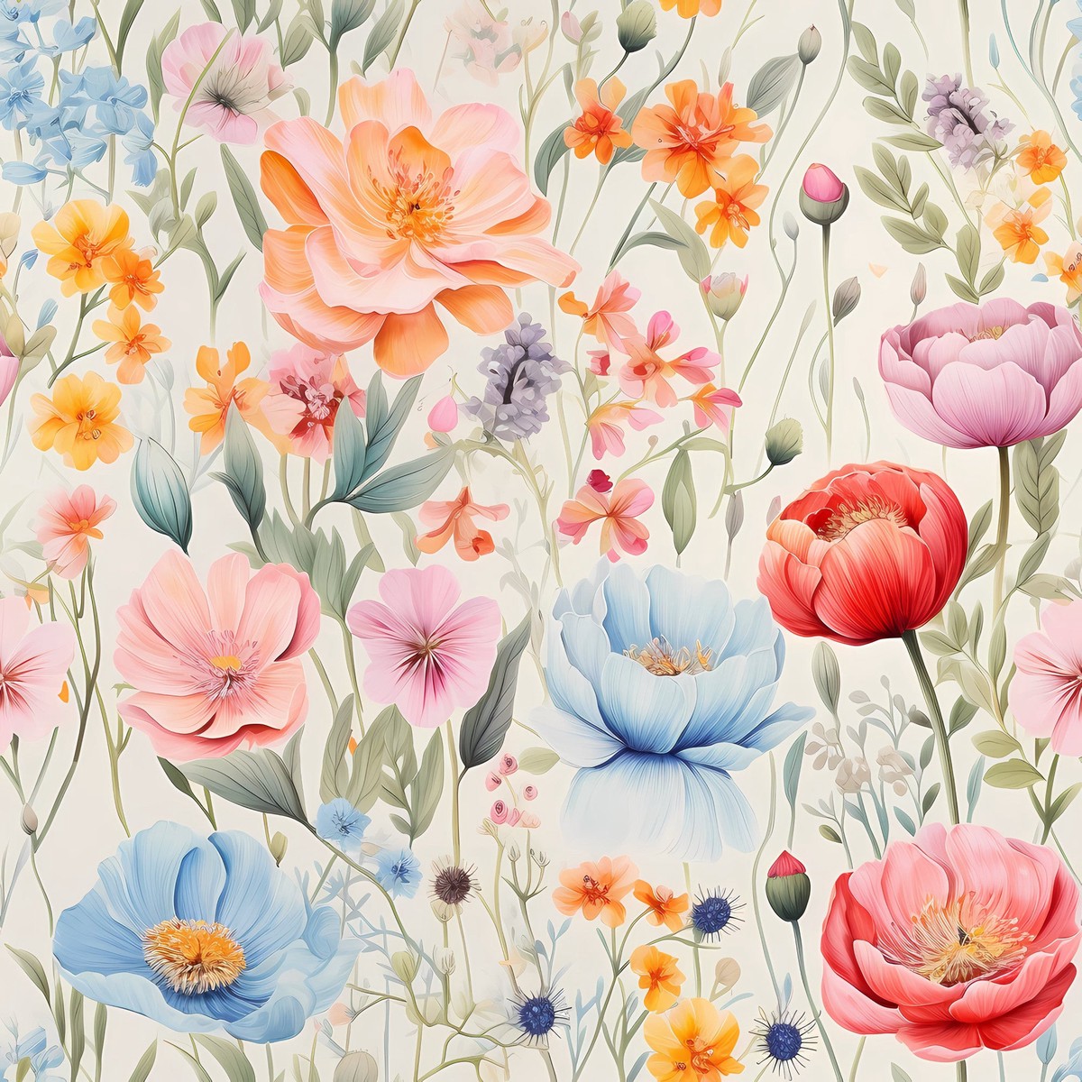 Delicate Petals Pattern 5 Quilting Cotton Fabric